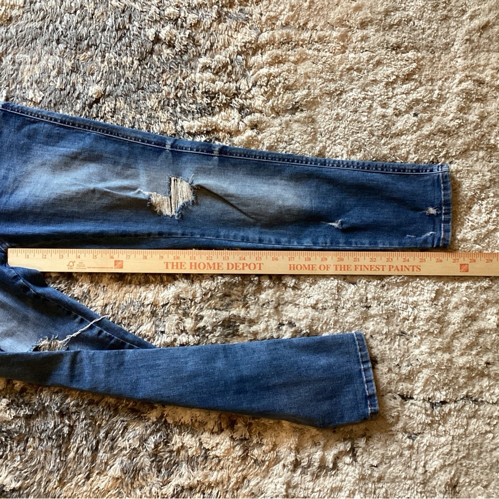 ZARA Basic Z1975 Denim Blue Jeans Distressed Women’s 12 - Picture 8 of 8